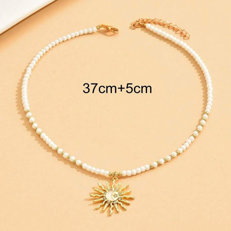 Nela - Bohémský náhrdelník s přívěskem slunce