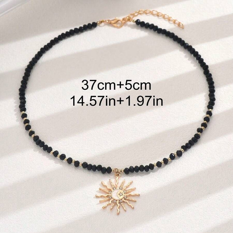 Nela - Bohémský náhrdelník s přívěskem slunce