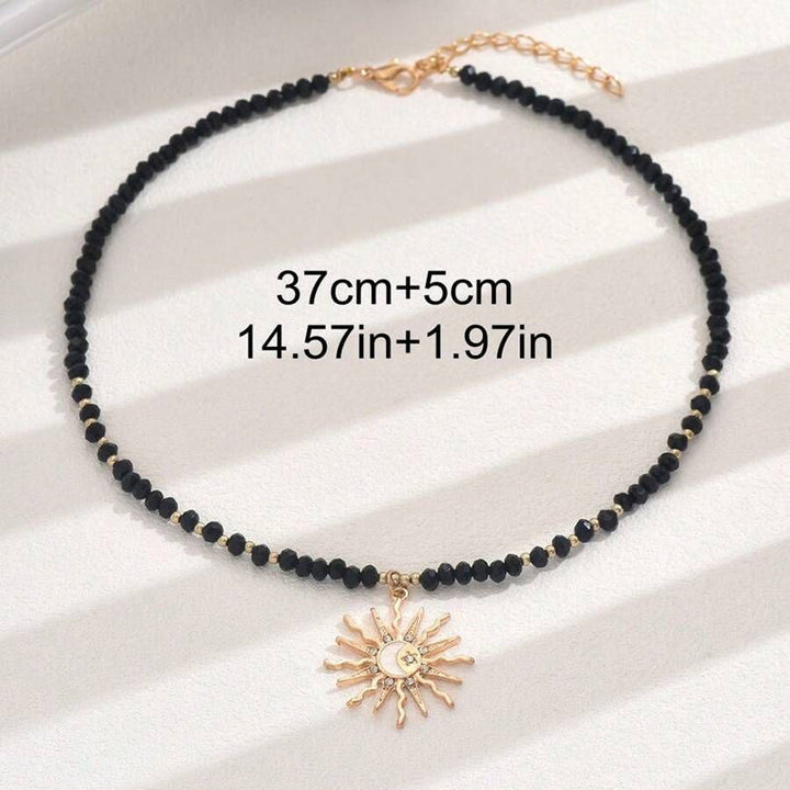 Nela - Bohémský náhrdelník s přívěskem slunce