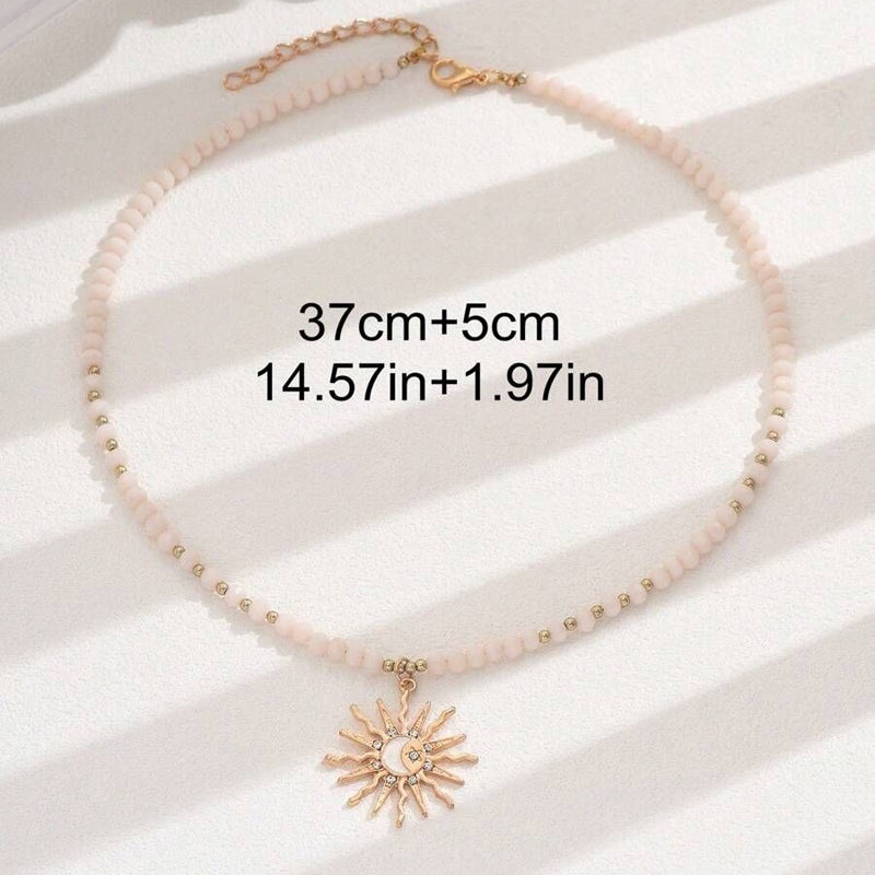 Nela - Bohémský náhrdelník s přívěskem slunce