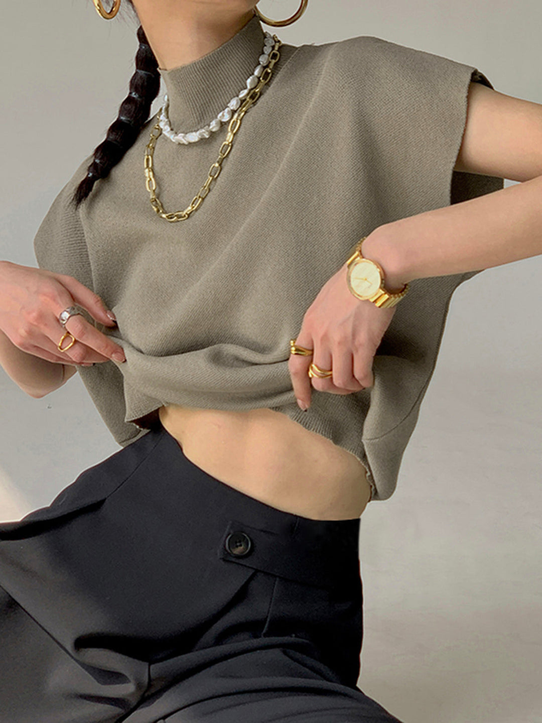 Marcela - Pohodlná pevná pulovrová vesta