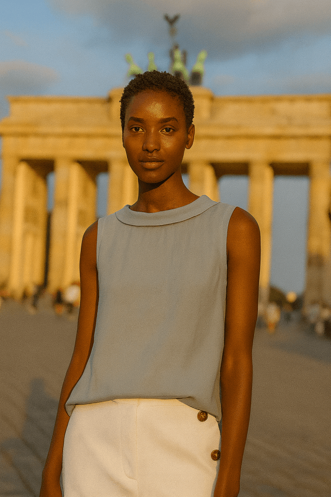 Beáta - Stylový top bez rukávů