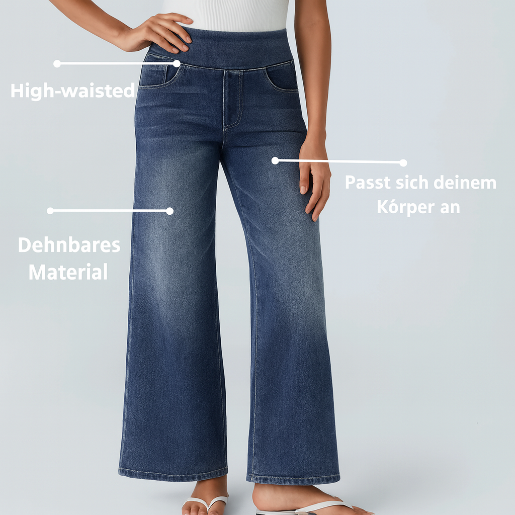 Miloslava - Pohodlní a elastické kalhoty s vysokým pasem