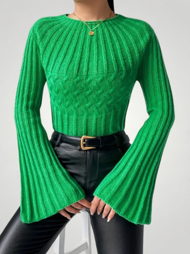 Zdenka - Elegantní svetr s rozšiřujícími se rukávy