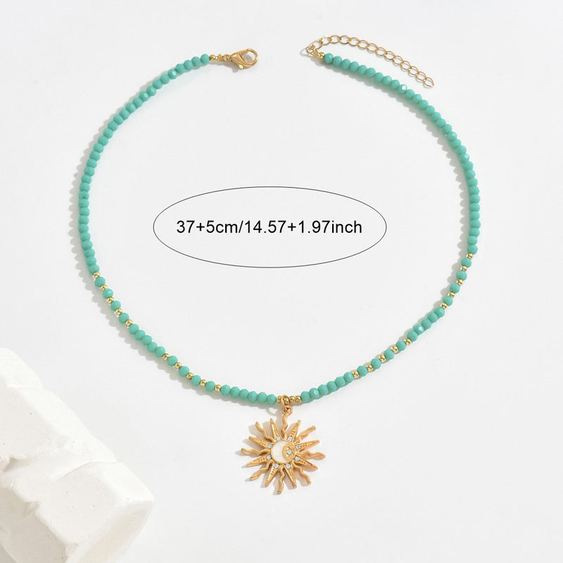 Nela - Bohémský náhrdelník s přívěskem slunce