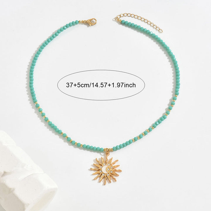 Nela - Bohémský náhrdelník s přívěskem slunce