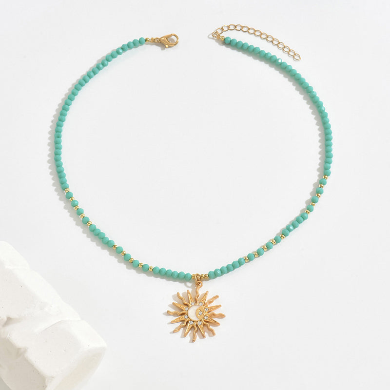 Nela - Bohémský náhrdelník s přívěskem slunce