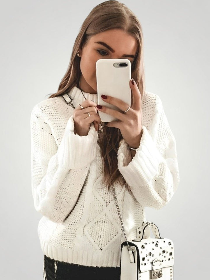 Adriana - Elegantní svetr s lanternovými rukávy a pohodlím