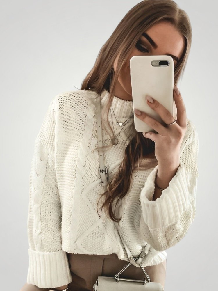 Adriana - Elegantní svetr s lanternovými rukávy a pohodlím