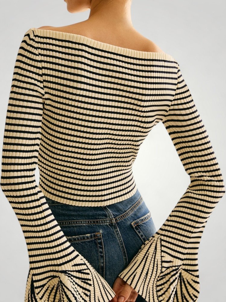 Petra - Elegantní svetr s pruhy a pohodlným střihem