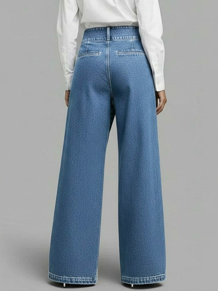 Zdislava - Džíny s vysokým pasem a volným širokým střihem